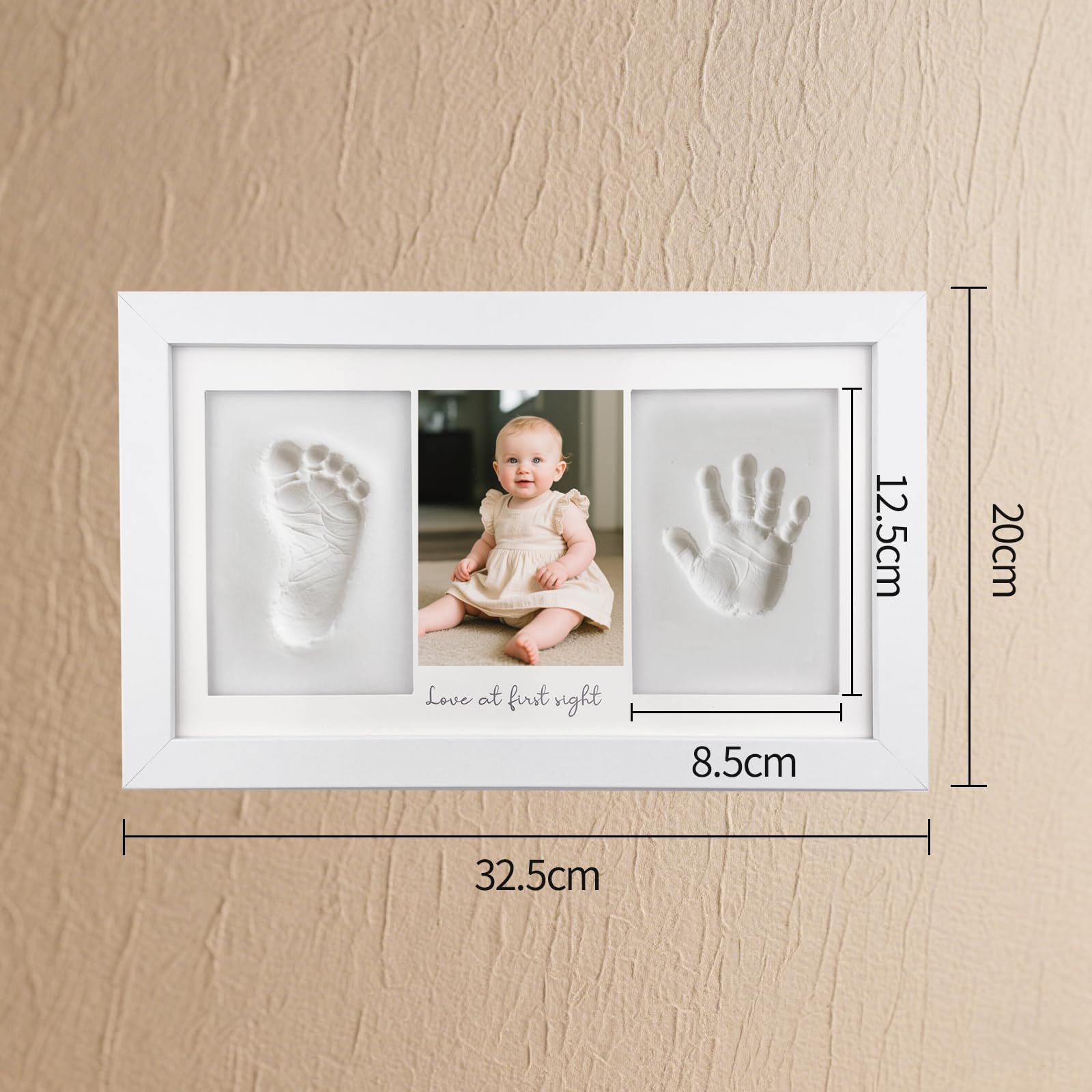Cadre Empreintes Bébé, Kit Empreinte Pieds et Mains pour Cadeau Nouveau Né Naissance, Personnalisé Kit d'impression de Cadre Photo pour Bébé Parfait Cadeau de Douche