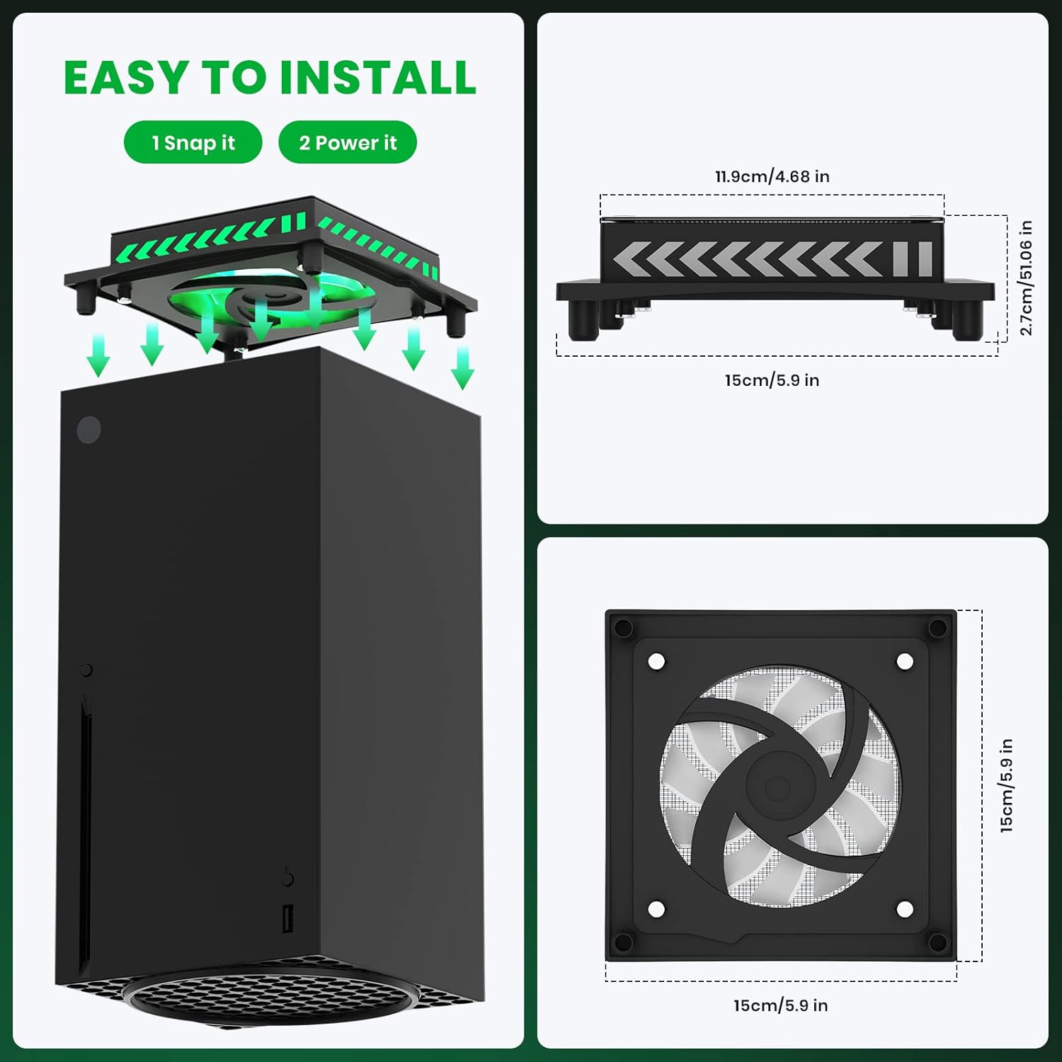 Buy Upgraded RGB Cooling Fan for Xbox Series X with Dust Filter