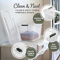 Vista 3 de Lifetime Appliance Parts 6 PACK 54 Qt. Plastic Storage Bin Tote Organizing Container with Ultra Durable Lid & Secure Latching Buckles Stackable