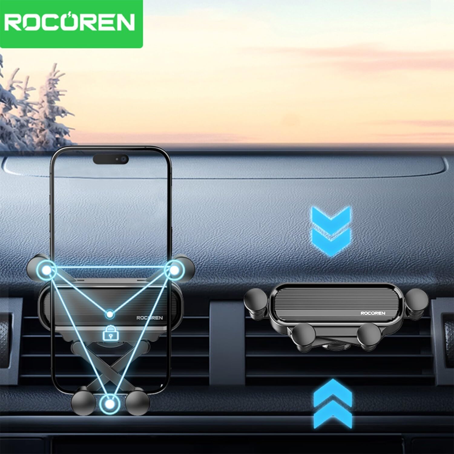 Rocoren Havalandırma Izgara Klipsli Araç İçi Telefon Tutucu