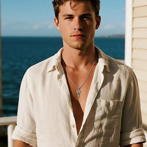 Miniatura 4 de Collar de espada de calavera gótica para hombre, colgante de espada de plata de ley 925 con circonita negra, acabado oxidado vintage, regalo de