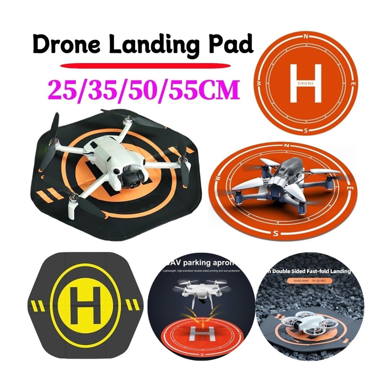 Dwustronna składana podkładka do lądowania drona, wodoodporna mata parkingowa do drona DJI NEO/Mini 4 Pro/Avata 2/Air 3S, przenośny śmigłowiec Quadcopter z torbą do przechowywania, akcesoria