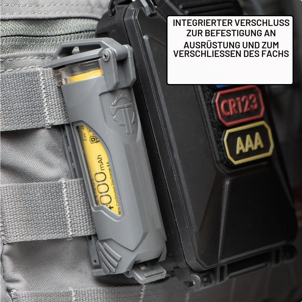 Thyrm CellVault-21 Akku-Aufbewahrungskoffer, wasserdicht, für 21700 Akkus für Taktische Premium-Taschenlampen (Olive Drab)