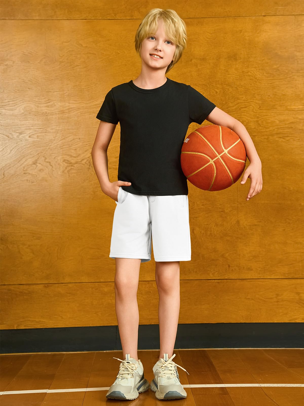 Haloumoning Pantalones cortos de verano para niño, elásticos, bermudas, elásticos, con bolsillos — view 5