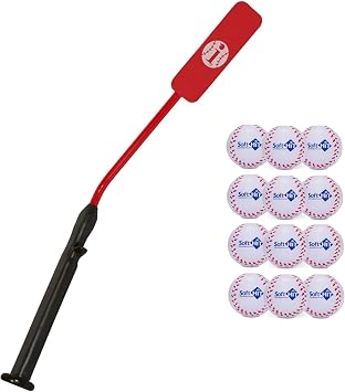 Insider Bat Size 6 Ages 12 and Under & Soft Hit Ball Complete Baseball Softball Batting Practice Kit 1 Bat & 12 Balls