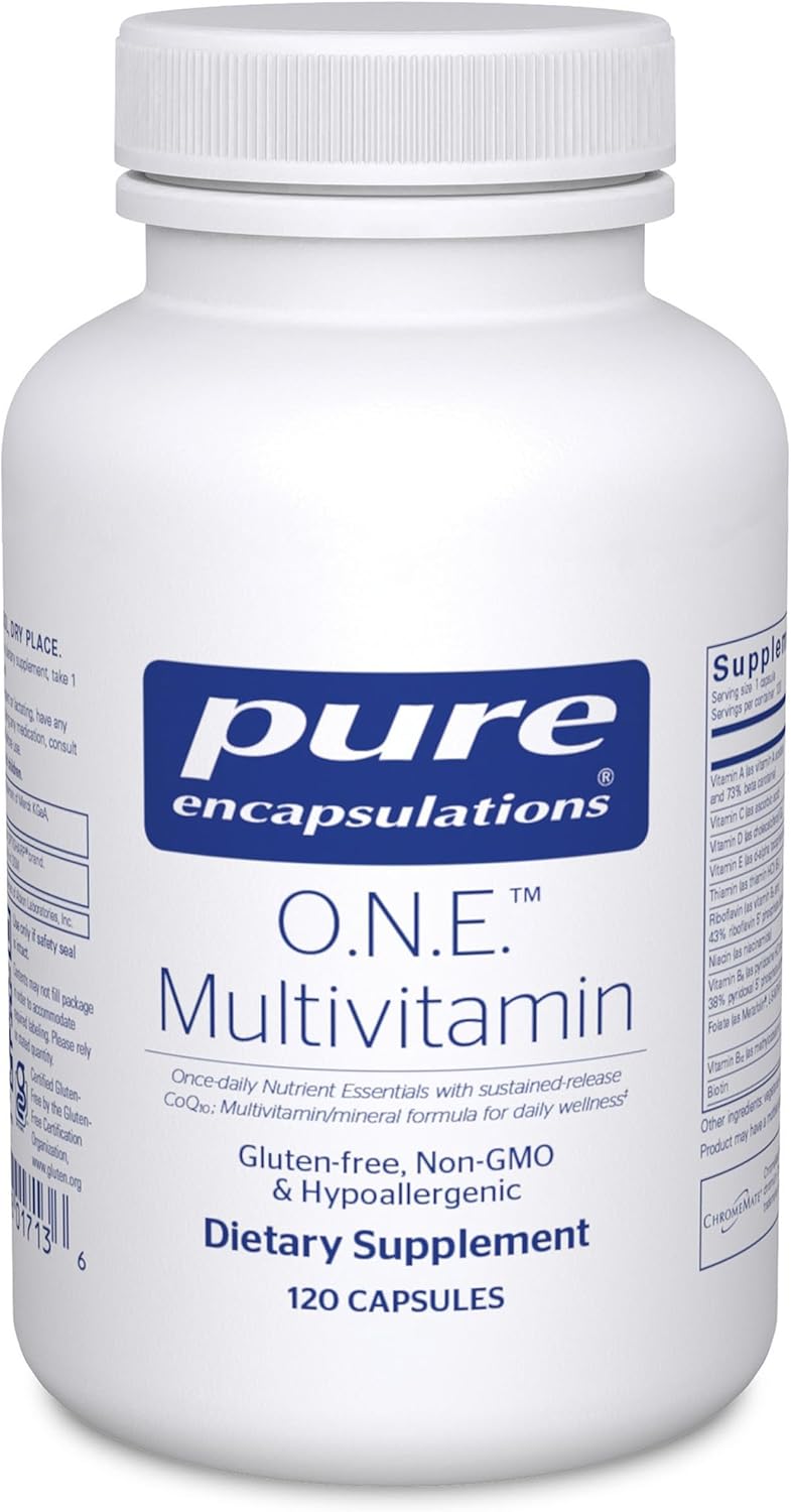 Product image of Pure Encapsulations O.N.E. Multivitamin - Once Daily Multivitamin with Antioxidant Complex Metafolin, CoQ10, and Lutein to Support Vision, Cognitive Function, and Cellular Health* - 120 Capsules