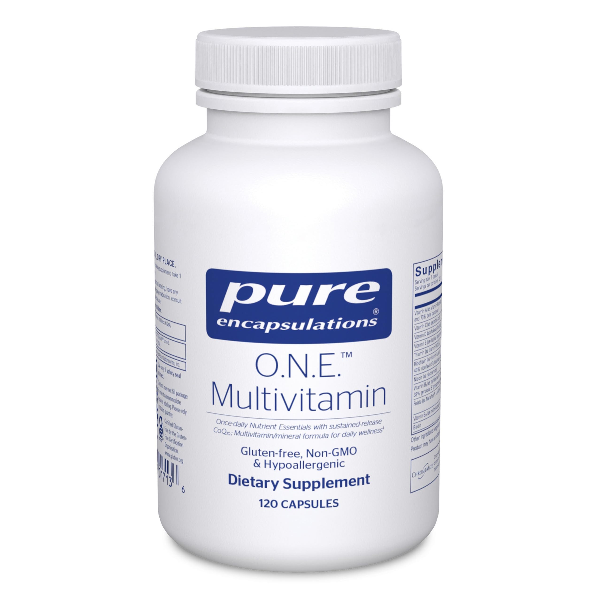 Pure Encapsulations Once Daily Multivitamin with Antioxidant Complex Metafolin, CoQ10, and Lutein (120 Capsules)