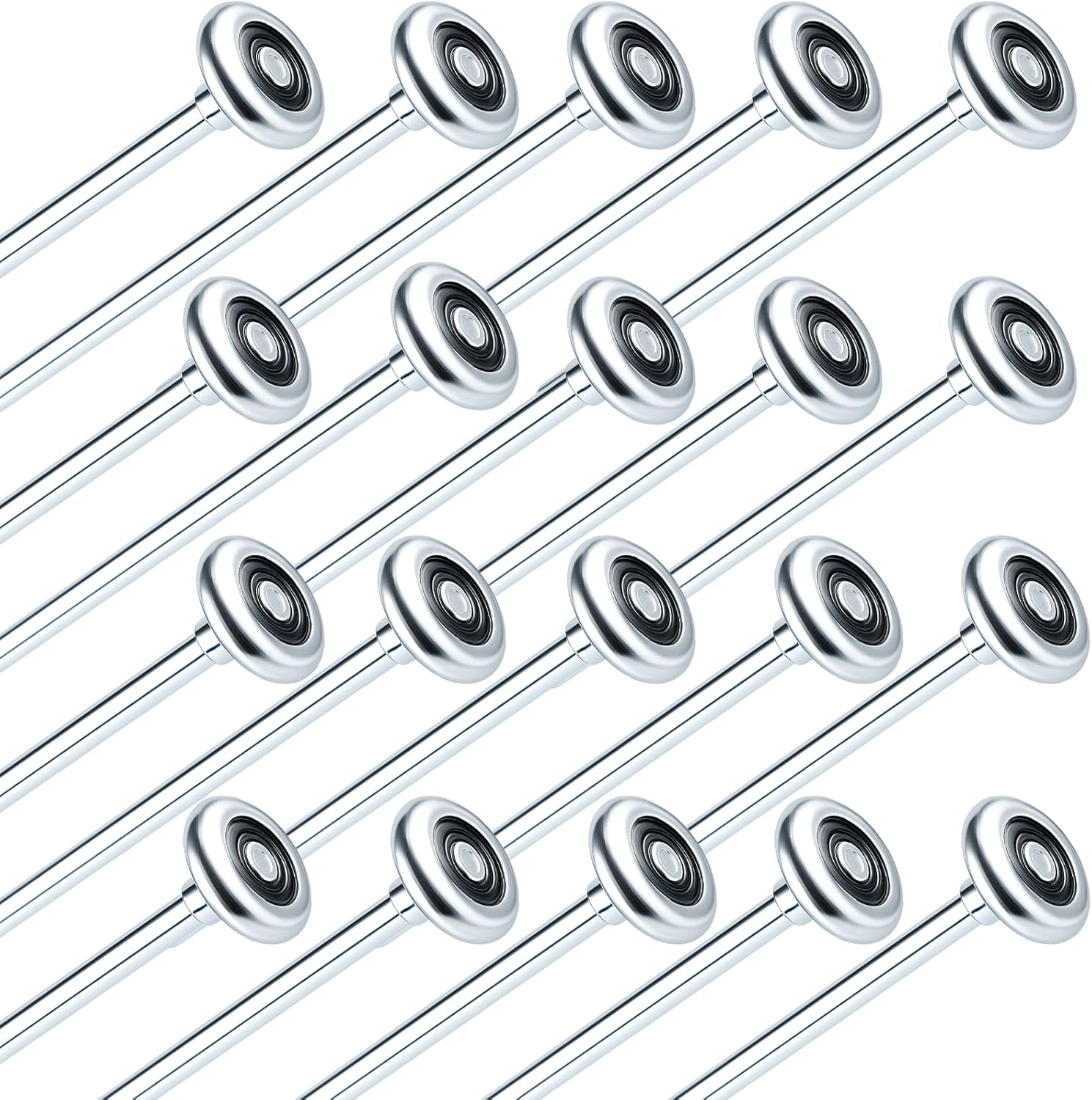 20-Pack 9" Long Stem Steel Garage Door Rollers Bulk - Commercial Grade Heavy Duty Replacement for 2" Track - Quiet 10-Ball Precision Bearings, Anti-Shake & High Load Capacity