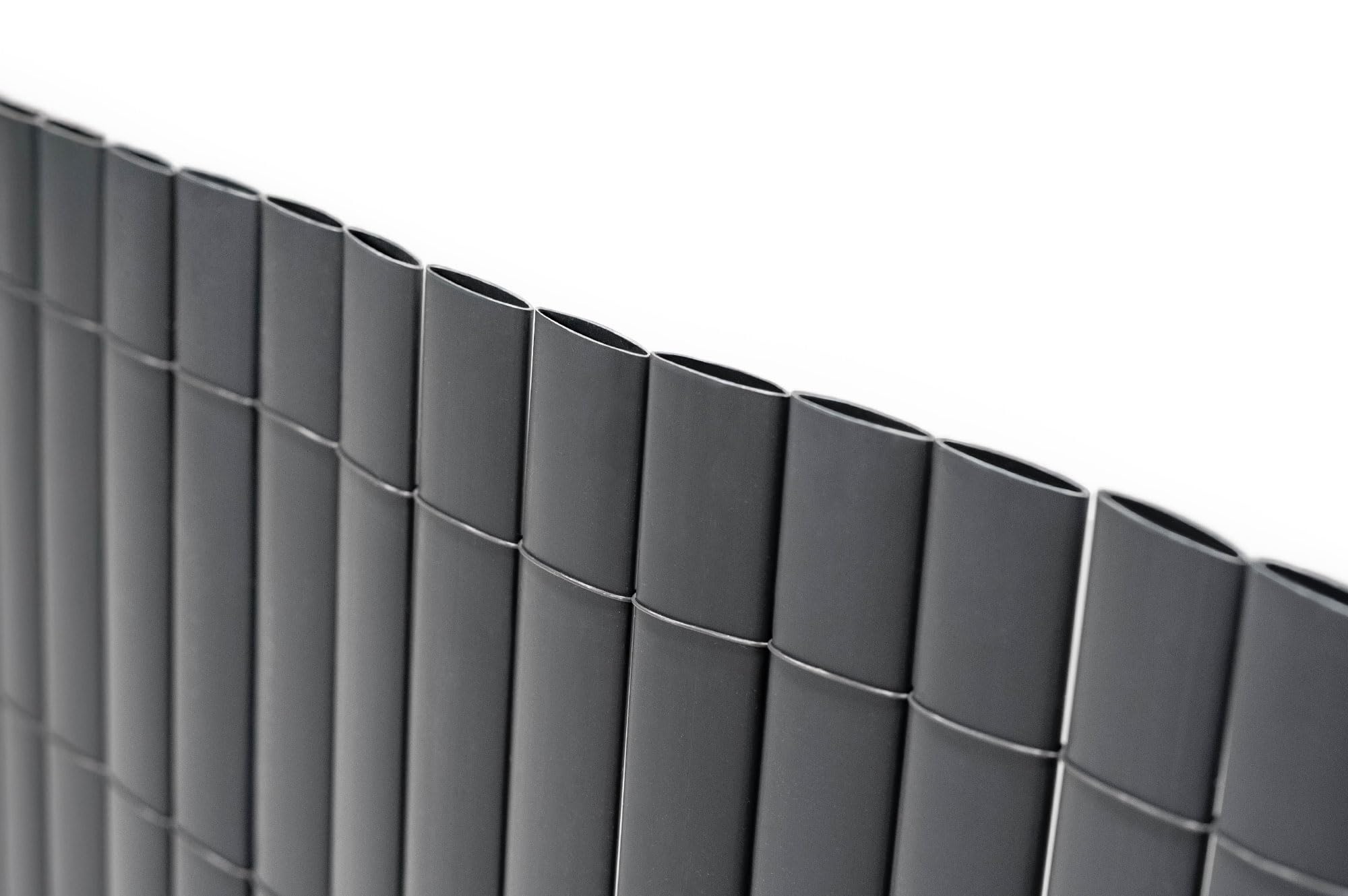 CASANOOV Canisse PVC VISO 3x1,2 m 3,6 m² Gris Anthracite Brise Vue Occultation 95% Lames 30 mm Résistant UV Haute Qualité Balcon Terrasse Durable Densité 1,6 kg/m² Fil Métallique Renforcé