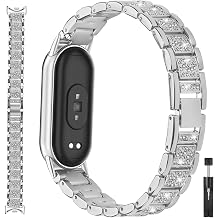 Metal Bands Compatible with Xiaomi Mi Band 10/9/8 smartwatches ,Adjustable Stainless Steel Sport Strap Wristband Watch Straps Fit for Mi Band 10 for Women Men