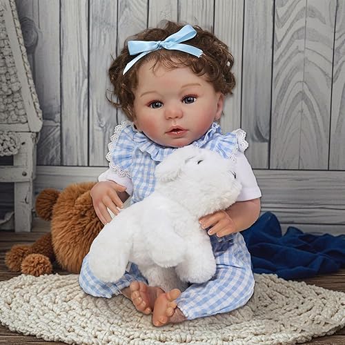 Miniatura 4 de Muñecas de bebé Reborn  Muñeca realista de 18 pulgadas, muñecas de bebé recién nacidas con pelo realista, pestañas hechas a mano con peso suave para