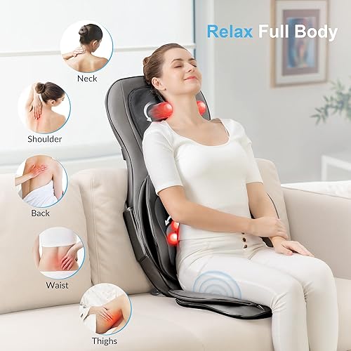 Miniatura 2 de COMFIER Shiatsu Masajeador de cuello y espalda con calor, masaje de amasamiento 2D/3D, masajeador de pies y reposapiés, control de aplicación, silla