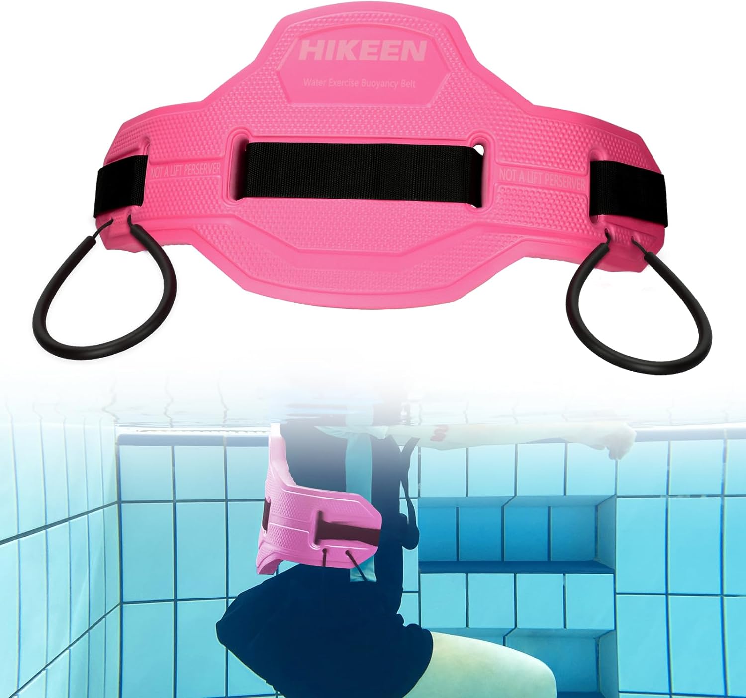 Swim Floating Belt,Water Aerobics Swimming Belt with Fixing Straps,Jogger Floatation Aid Buoyancy Belt for Swimming Pool Fitness and Fitness Workout Therapy