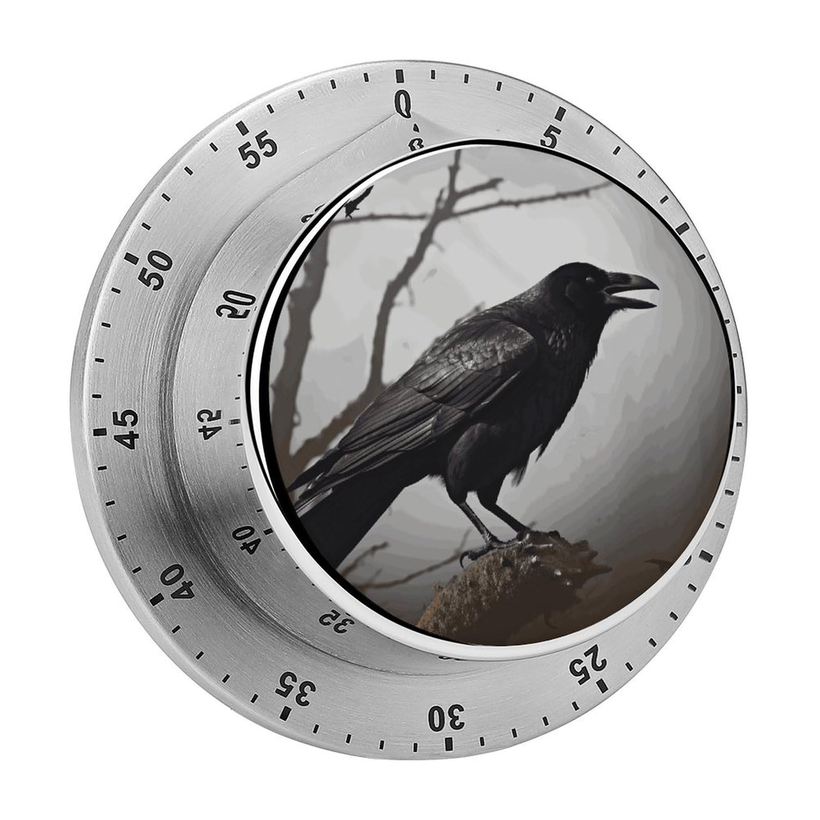 Crow Birds Manual Countdown Timer with Magnetic Base Visual Mechanical Timer for Classroom Home Study and Cooking