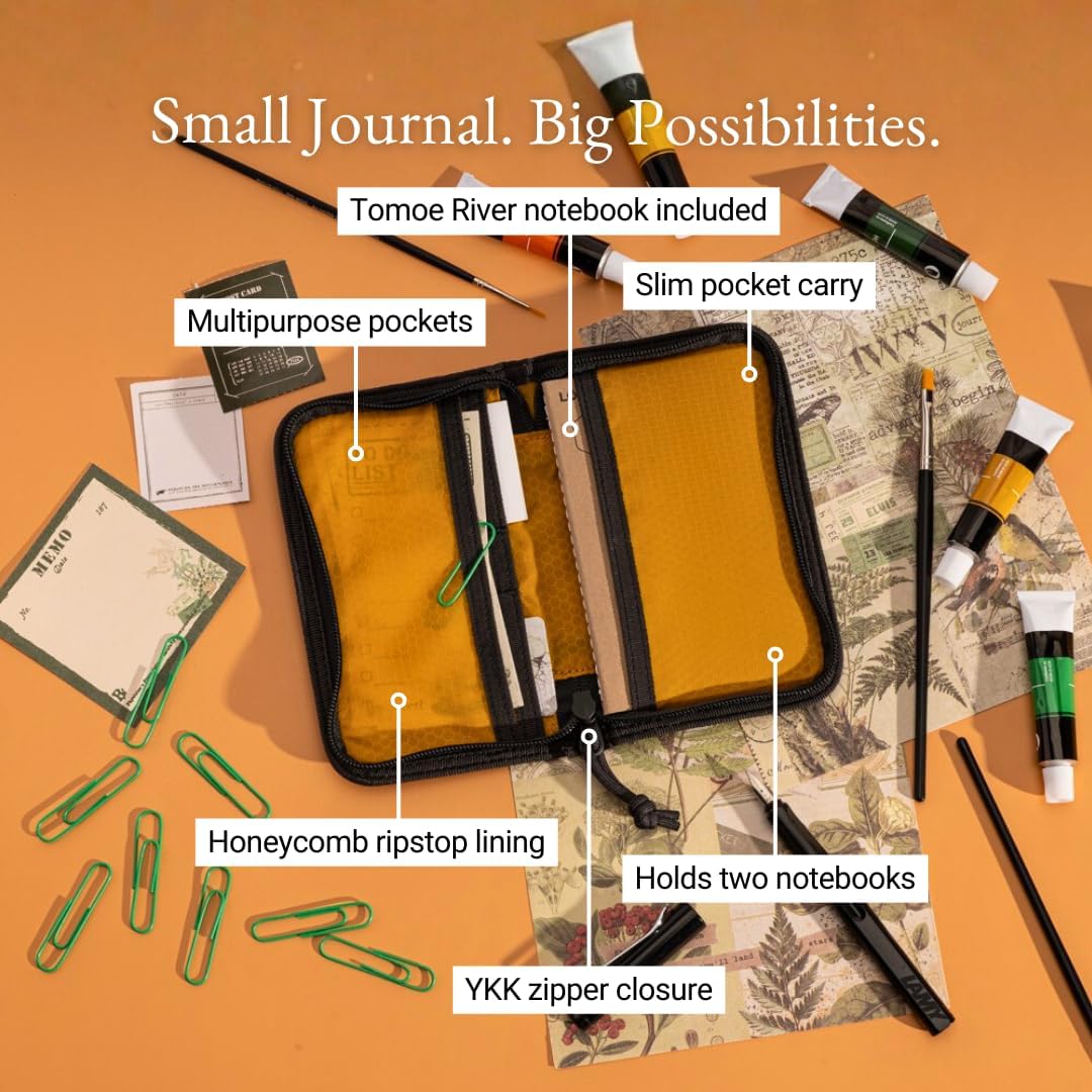 LOCHBY® Pocket Journal | Tomoe River 3.5" x 5.5" Notebook | Waxed Canvas | Ideal for Travelers & Daily Use, Fits Field Notes, Moleskine Cahier