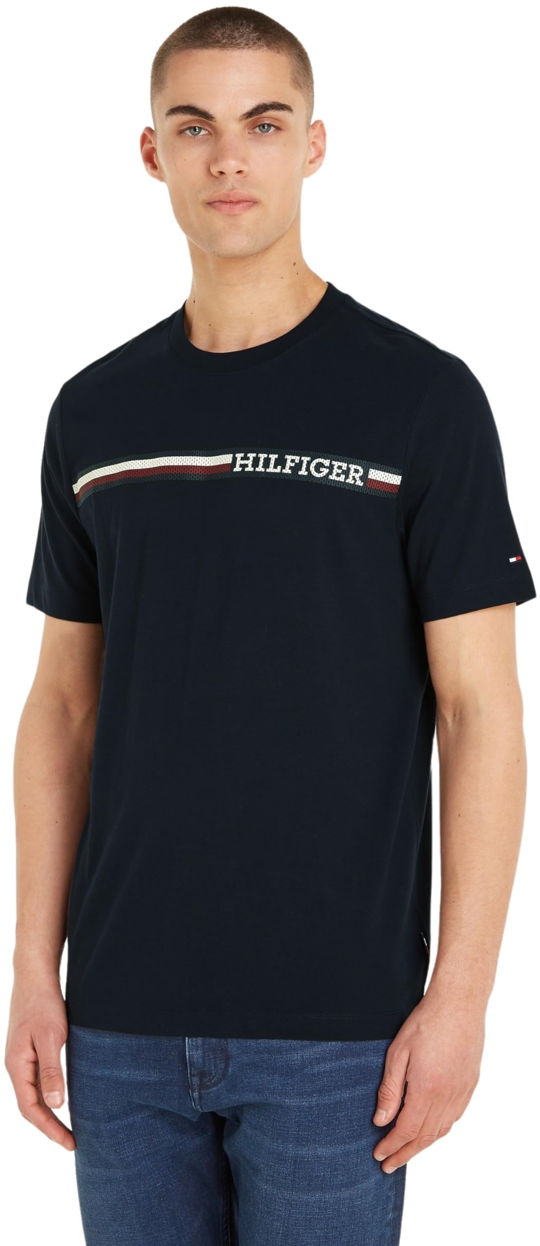 Tommy Hilfiger Herren Monotype Chest Stripe Tee Mw0mw33688 Kurzarm T-Shirts (1er Pack)