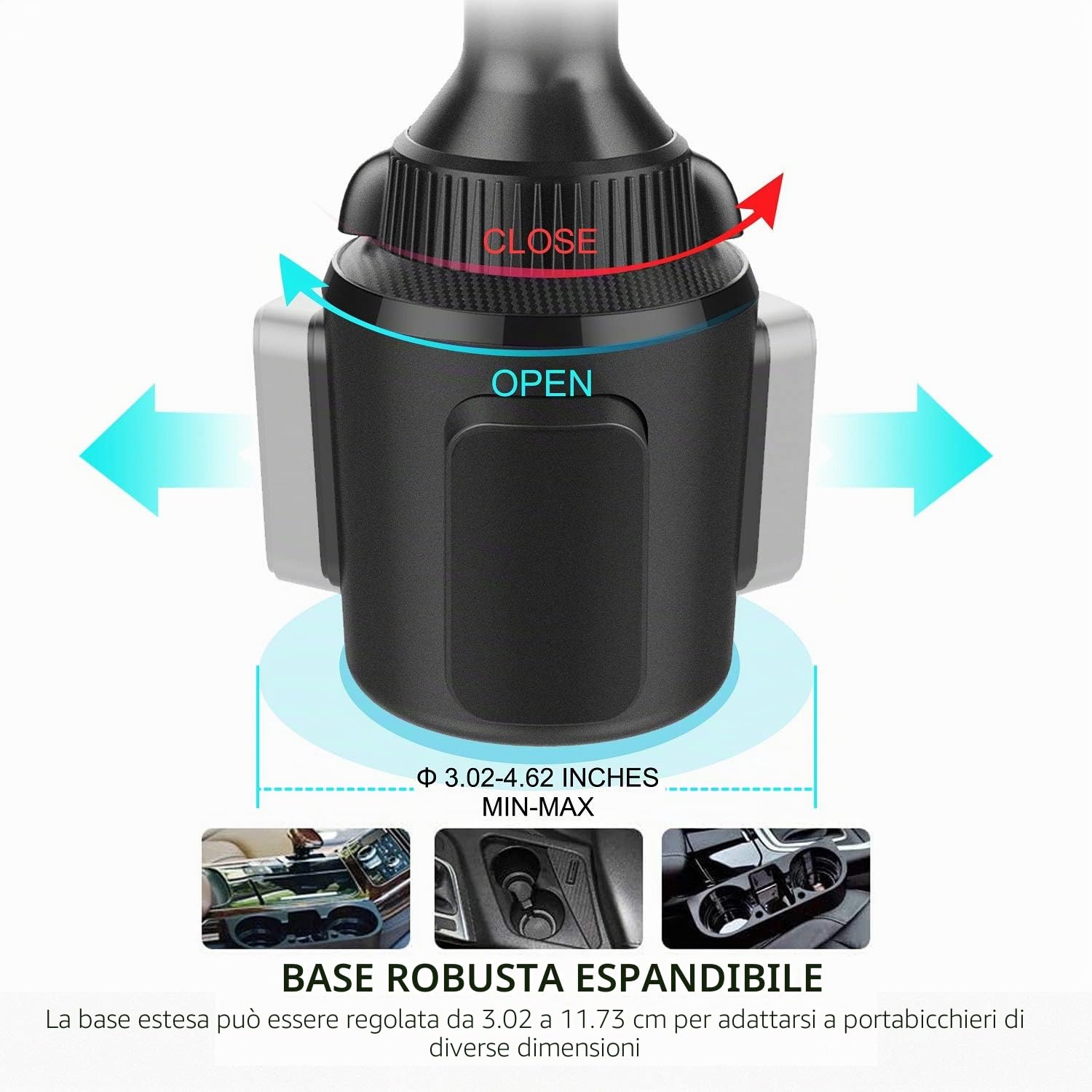 APPS2Car Portabicchieri Auto Supporto Tablet 4,3-11 pollici iPad Mini Air Pro iPhone Smartphone