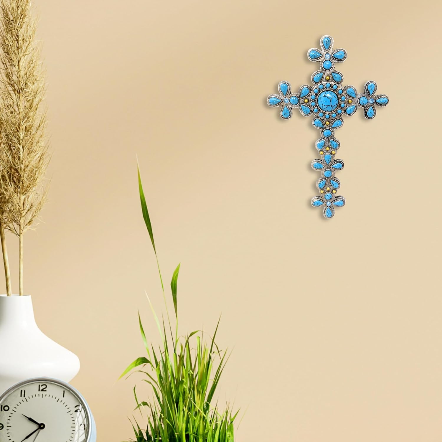 BestGiftEver Rustic Southwest Turquoise Wall Cross