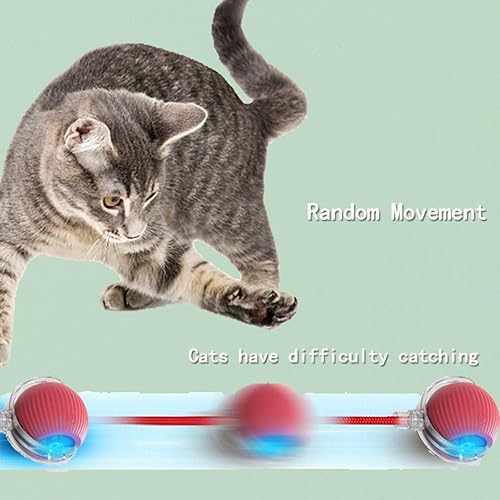 Miniatura 4 de Juego de juguetes interactivos para gatos, bola inteligente de persecución de 3 modos con puntero de luz roja de 5 LED, carga rápida USB y material