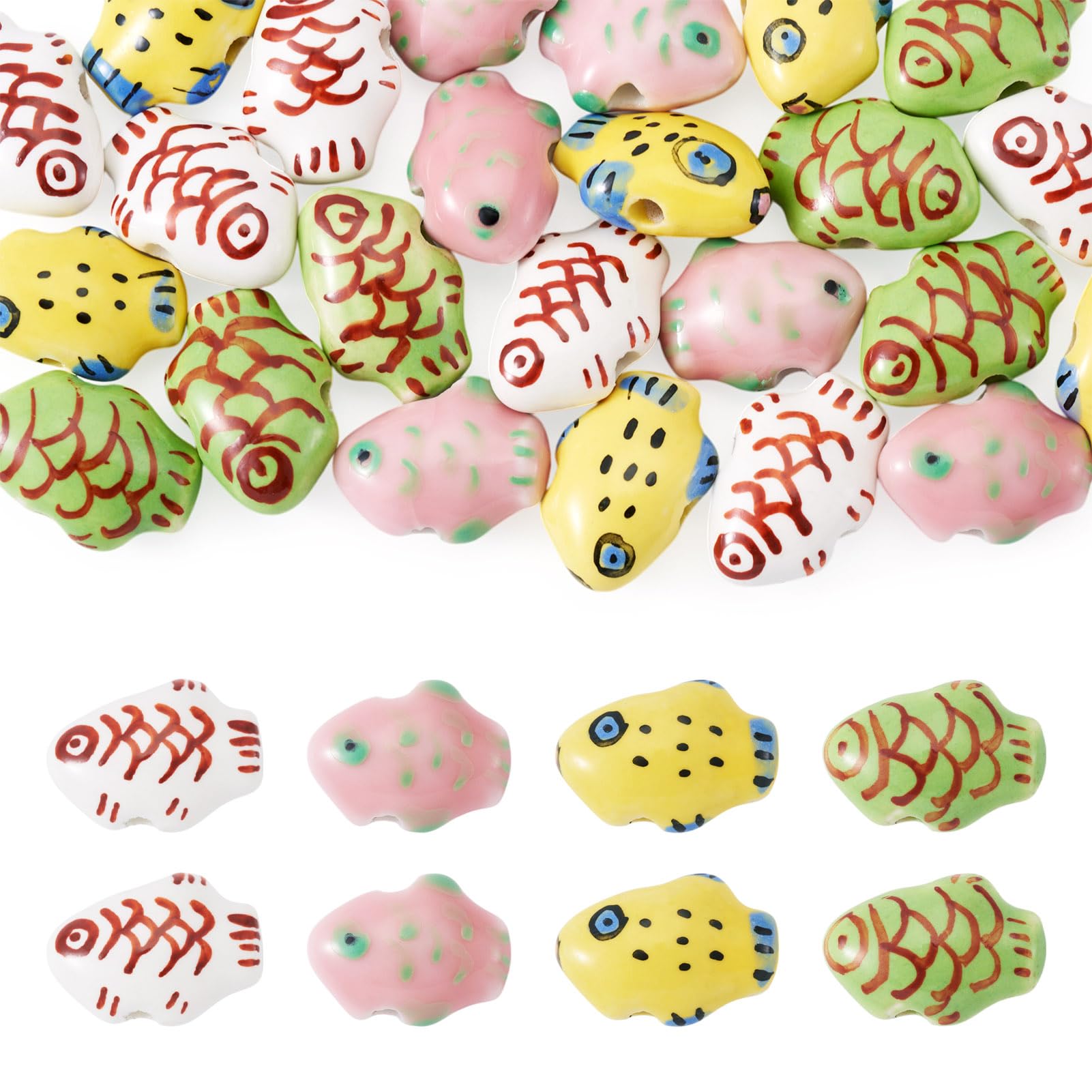 Perles en porcelaine océan Beadthoven pour création bijoux DIY