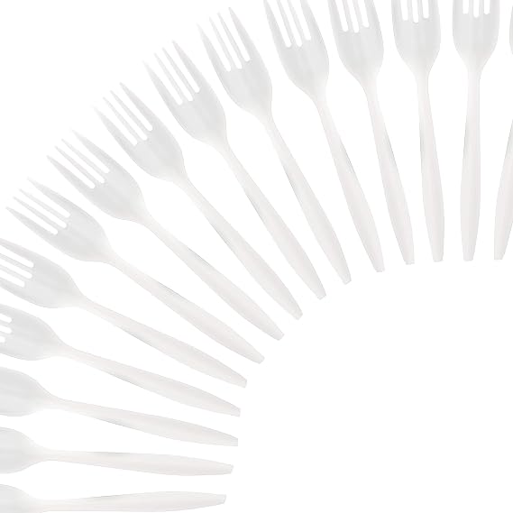 Plasticpro Cutlery 400 Mediumweight White Disposable Plastic Forks