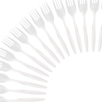 Plasticpro Cutlery 400 Mediumweight White Disposable Plastic Forks