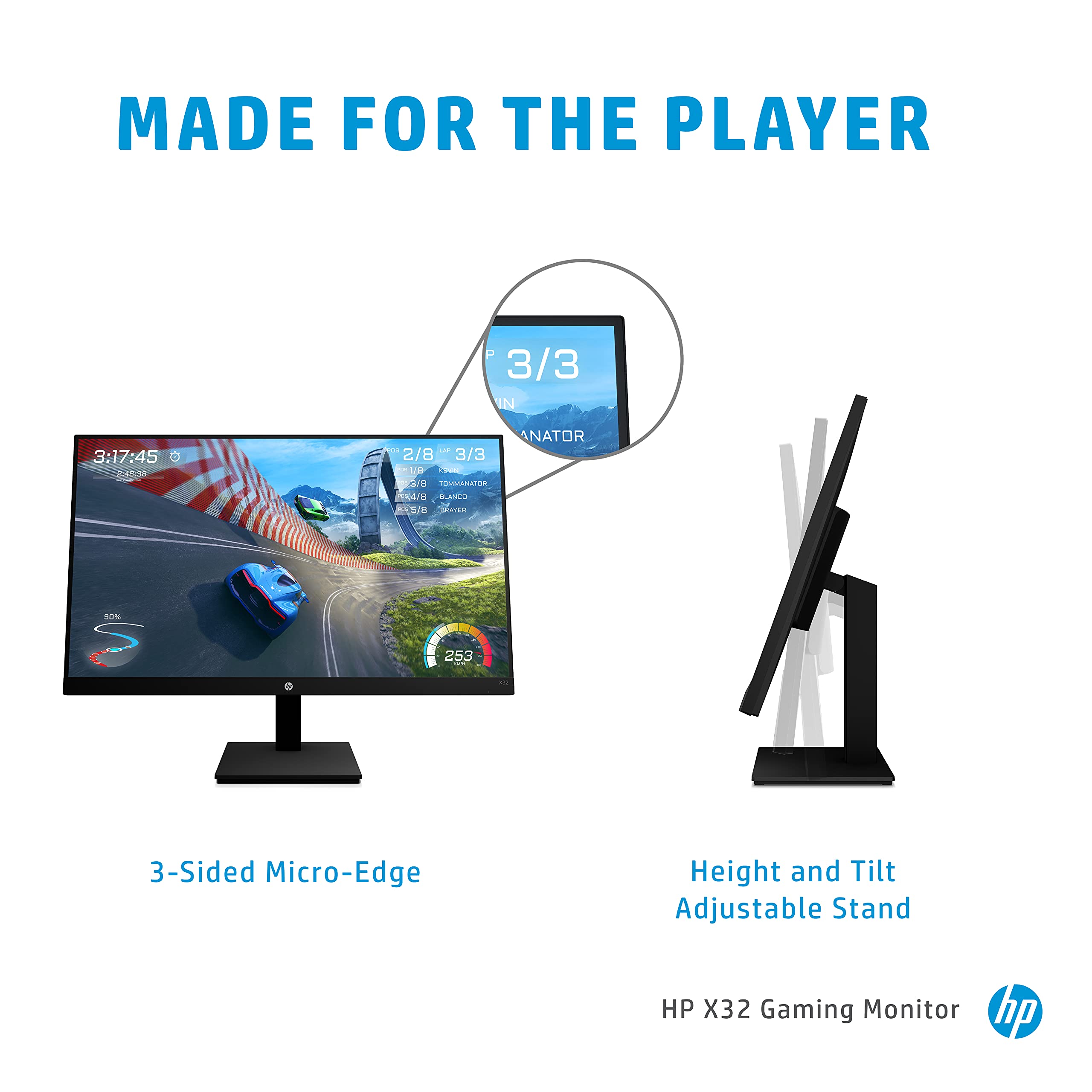 HP X32 31.5 Inch IPS QHD 165Hz 1ms Gaming Monitor With DisplayPort