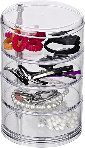 Miniatura 8 de WENKO 20990100 Organizador de cosméticos Torre transparente - 4 compartimentos, acrílico, 4.5 x 6.9 x 4.5 in, transparente