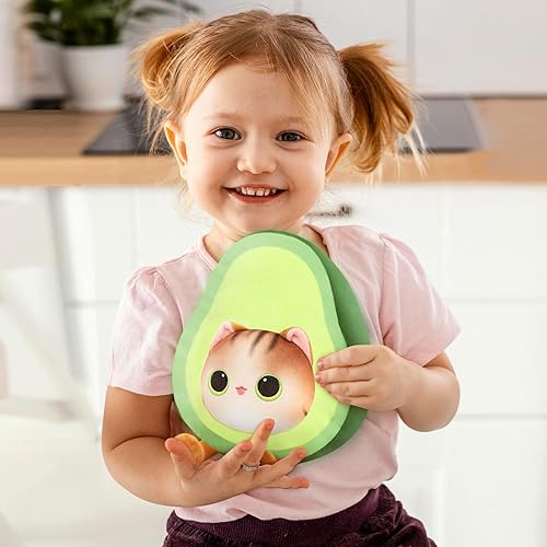 Miniatura 4 de Caaaat Juguete de peluche de animal de peluche, lindo cojín de peluche de gato, almohada de felpa de aguacate para niños y adultos, 9.6 pulgadas