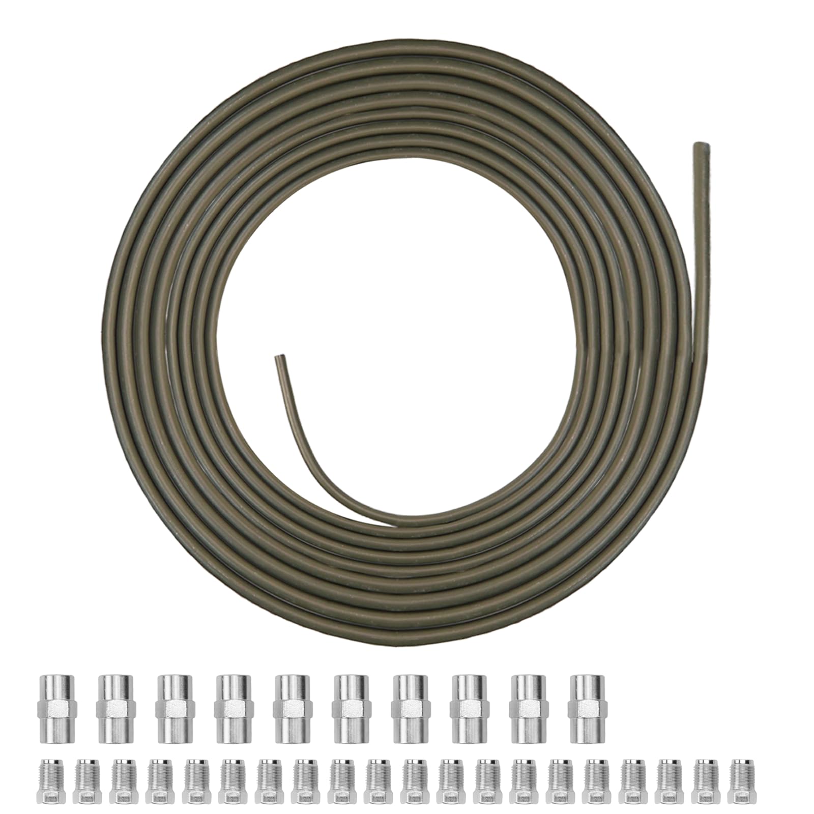 Set di tubi del freno in rame, 5 m, Ø 4,75 mm, 20 viti, 10 connettori, dispositivo di bordatura, nero (5 m)