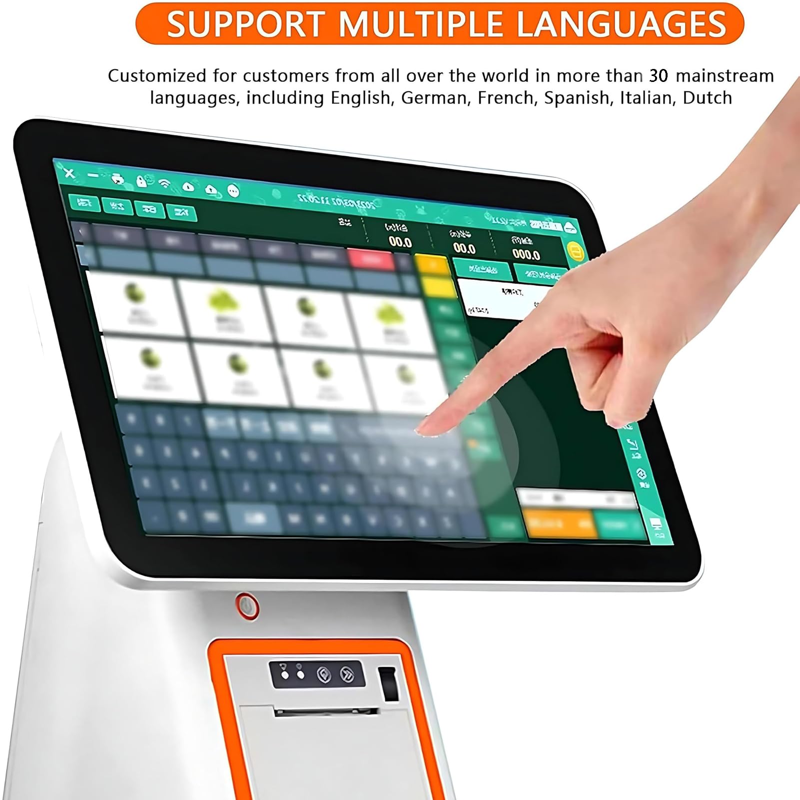 Sistema TPV Profesional, Caja Registradora con Impresora, Pantalla Táctil LED 15.6 Pulgadas, Módulo Térmico 58 Mm Integrado, Diseño Compacto, para Panaderías Y Tiendas De Bebidas