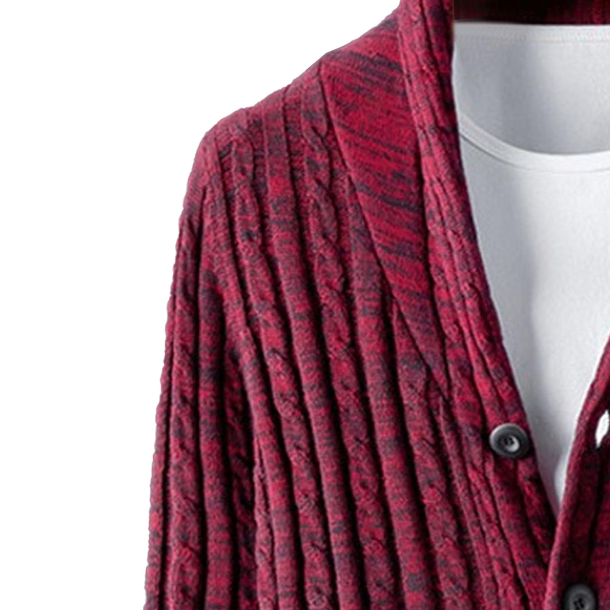 Maglione da uomo in lana invernale caldo aperto casual lavorato a maglia con collo a scialle cardigan con bottoni maglione lavorato a maglia con tasche