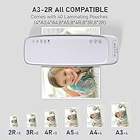 Vista 4 de Máquina laminadora A3 de 13 pulgadas, laminadora térmica de escritorio 9 en 1, nunca atasca, 40 bolsas de laminación, recortadora de papel
