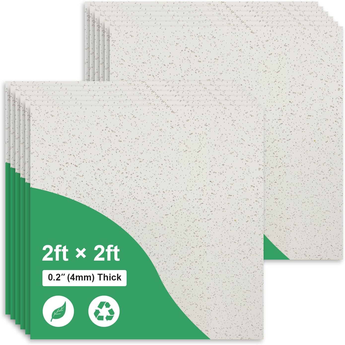2ft x 2ft Printed Pro Ceiling Tiles - PVC Ceiling Panel 24 x 24in – Waterproof, Washable and Fire-Rated - High-Grade PVC to Prevent Breakage-Cover 48 Sq. Ft-Package of 12 Tiles
