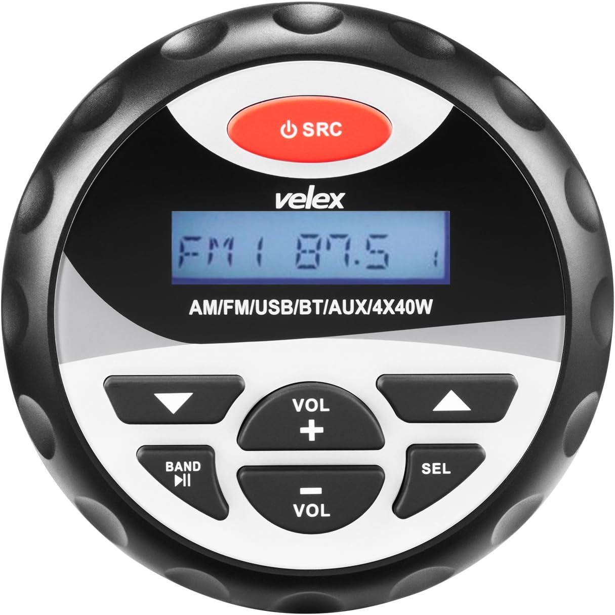 VX110 Marine Stereo, Bluetooth, Digital Media MP3 / WMA/USB/AM/FM, Weather-Proof, 160W x 4, No CD Player