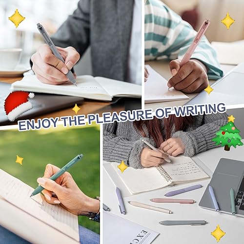 Miniatura 3 de Linbsunne Bolígrafos de gel de tinta color negro para oficina, de punta fina de 0.5 mm, de trabajo retráctil de escritura suave (12 unidades)