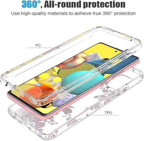 Miniatura 3 de Zoeirc Funda para Galaxy A51 5G, Samsung A51 5G Funda transparente para niñas, TPU suave 360, cuerpo completo, a prueba de golpes, híbrido,