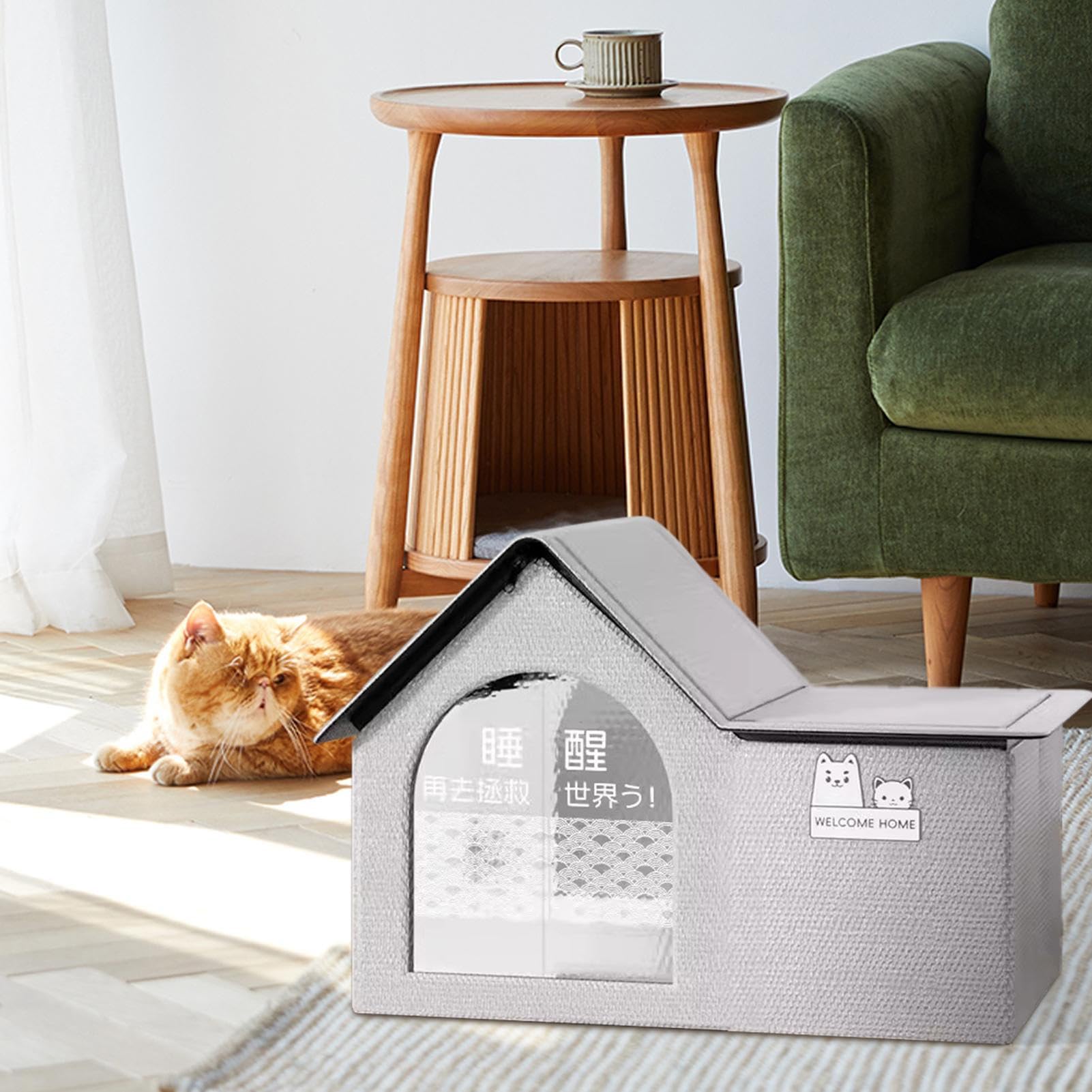 Casa di raffreddamento per gatti, raffreddamento del rifugio per gatti da interni - Cuccia refrigerante ventilata per riposo per con 10 impacchi di ghiaccio | Cuccia per animali