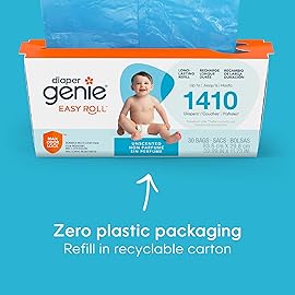 Diaper Genie Easy Roll Carton Refill (2-pack)| 30 Bags | Holds 1410 Newborn Diapers | Odor Control | Fits Signature & Platinum Pails