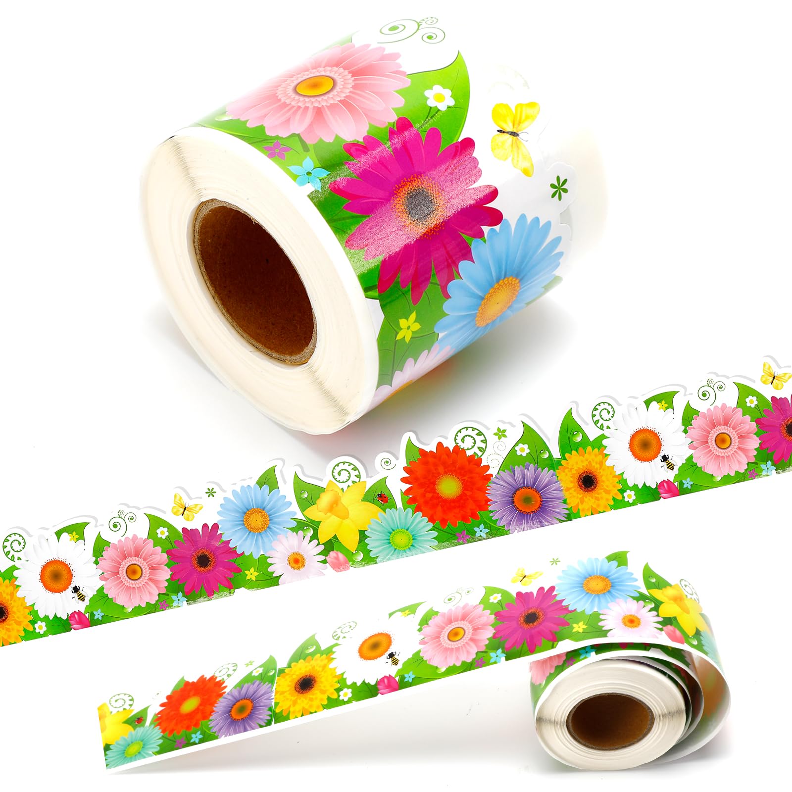 Frühlingsblumen Pinnwand-Bordüre 20 M Rolle – Bunte Blumen-Dekoration Für Klassenzimmer, Schule, Party & DIY