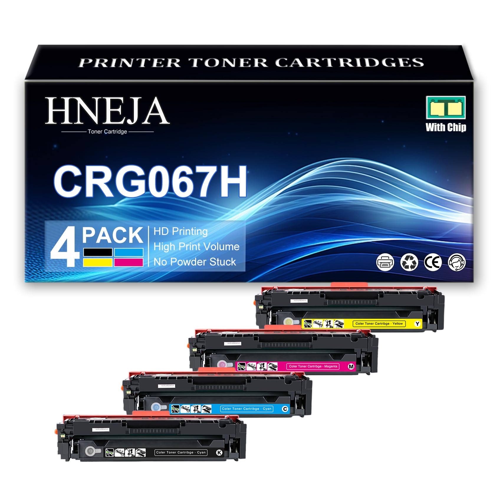 Amazon.com: HNEJA 067H CRG067H Toner Cartridge (4Pack, BK/C/M/Y