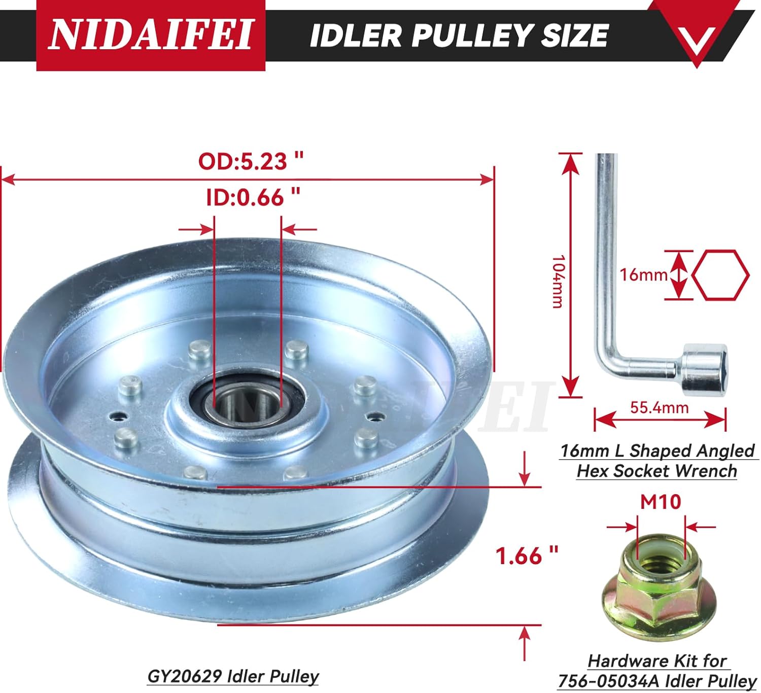 3 Pack Greased GY21099 Spindle Assembly with GX21381 Pulley GY20629 Idler Pulley Replaces GY20867, GY20592, GY22082 for John Deere D170, LA175, E180, G110, 190C, S180, LA150 54" Lawn Mowers