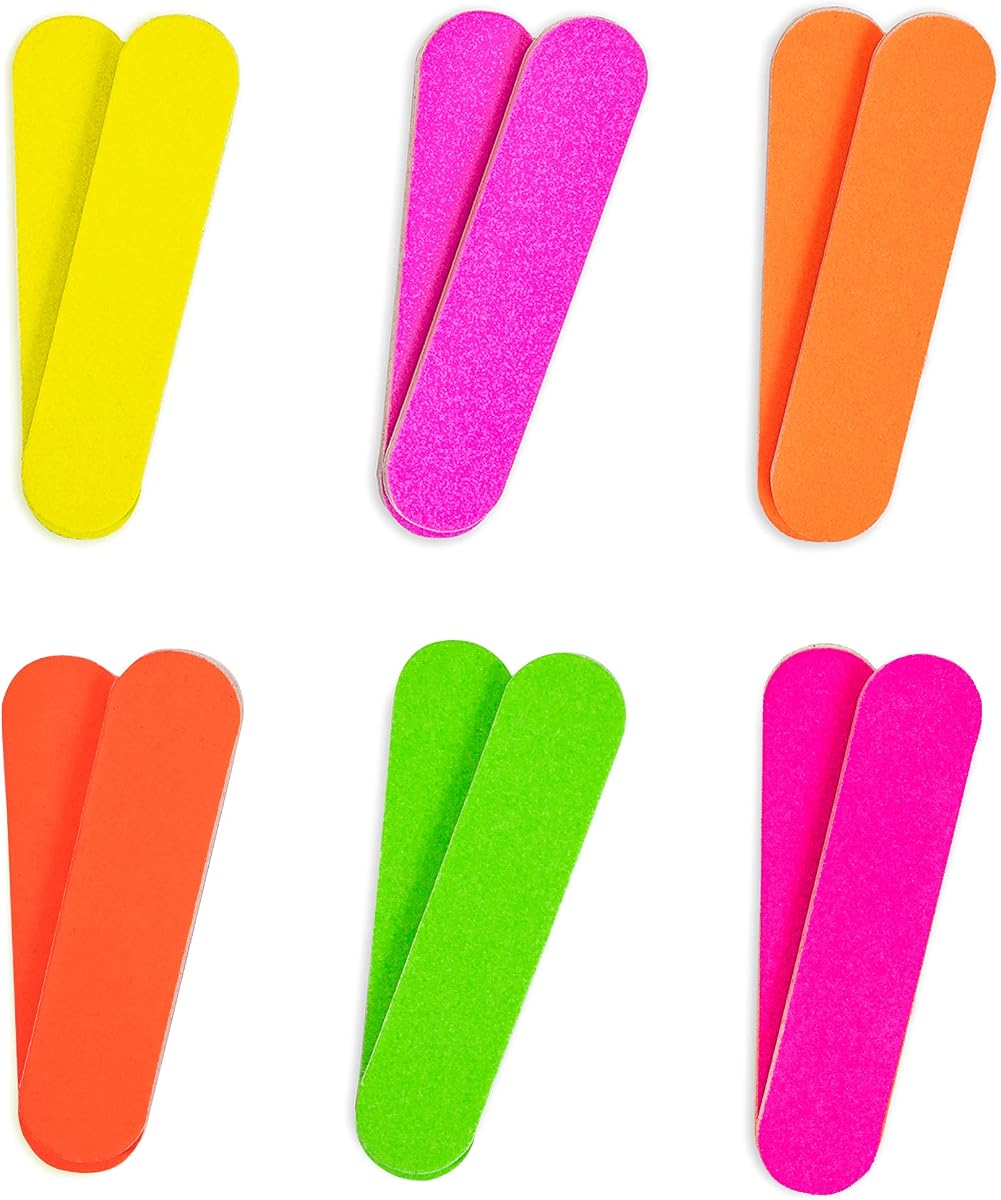 Limas de uñas con mini limas de colores neón femeninas (1 docena) ZMOI