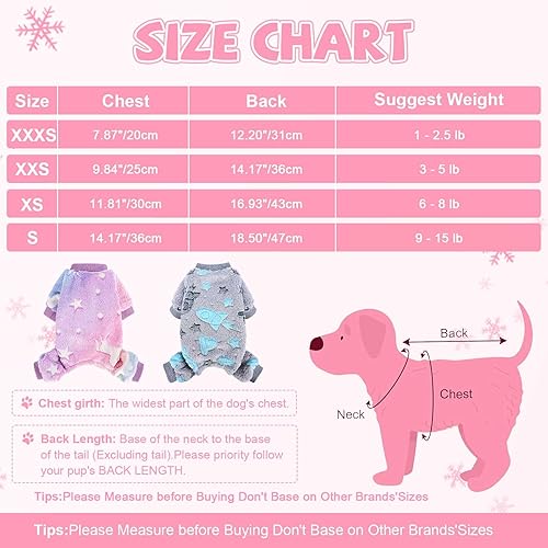 Miniatura 6 de XXS Ropa para perros pequeños  Ropa para mascotas, traje de forro polar para perro, suéter de invierno para perros pequeños, pijama para Chihuahua,