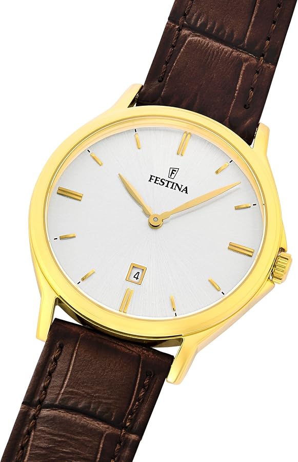 Festina Orologio Uomo Analogico F16607/G | Pelle Nera, Vetro Minerale, 5 ATM, Movimento Quarzo