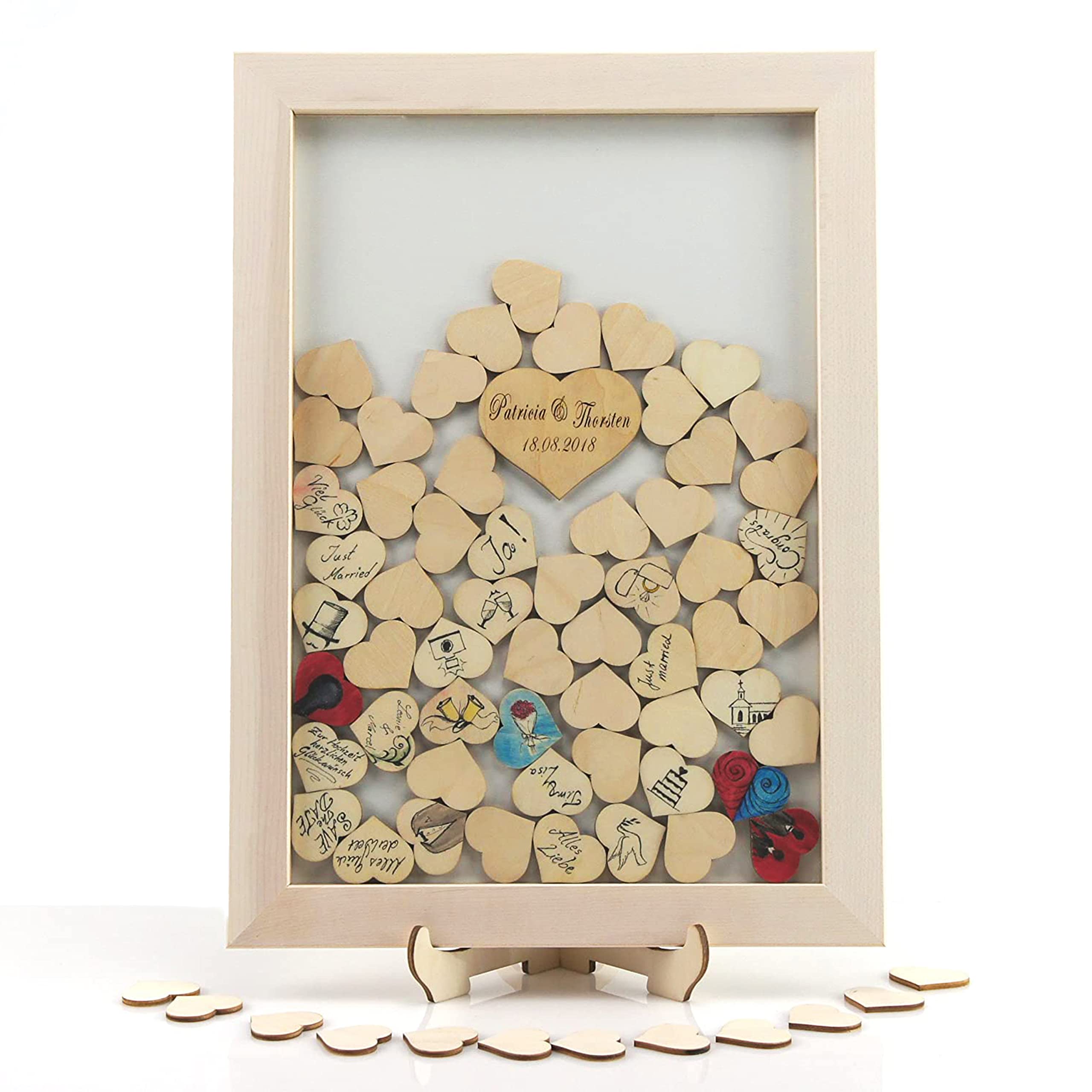Hochzeit Gästebuch Alternative BUCHE MASSIVHOLZ Personalisierbar Wunschgravur