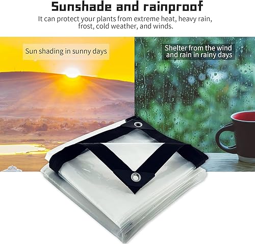 Miniatura 3 de Lonas duraderas de invierno transparentes con ojales, cortinas resistentes a la intemperie para exteriores, bloquean la lluvia, nieve, viento, hoja