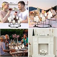 Vista 5 de Candelabros Chimenea Portavelas: 9 Portavelas de Pilar Negro, Decoración de Centro de Mesa de Candelabro Ajustable, Soporte de velas de hierro