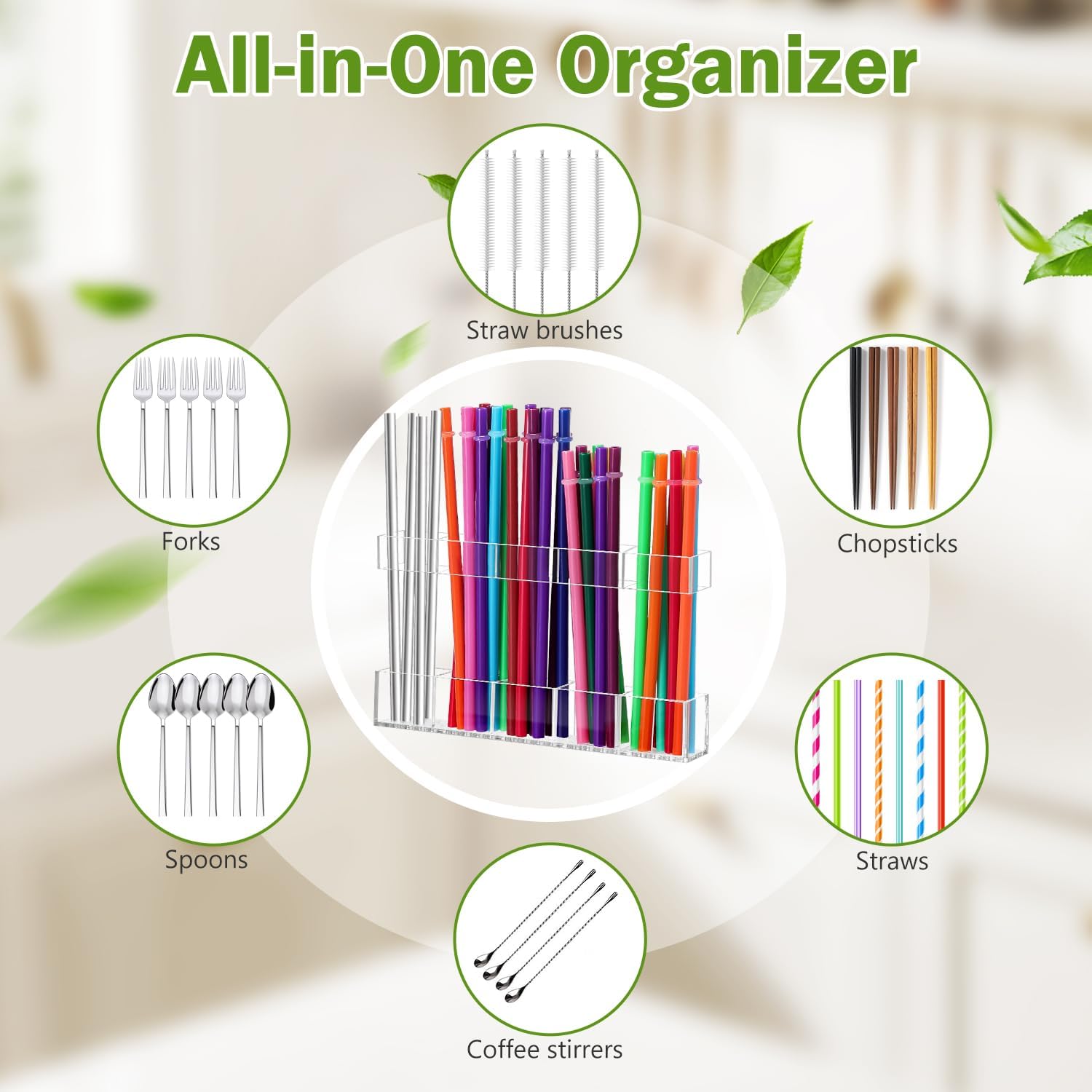 9.5" Large Acrylic Straw Holder for Cabinet Door, Space-Saving Straw Storage Dispenser with Ultra Sticky Adhesive, Adjustable Two-Part Straws Organizer for Kitchen Cupboard (Transparent) - Image 8