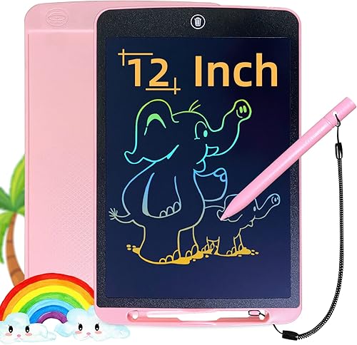 SAnmay - Tableta de escritura LCD para niños tableta de dibujo de 12 pulgadas tablero de garabatos borrable juguetes electrónicos para niños regalos
